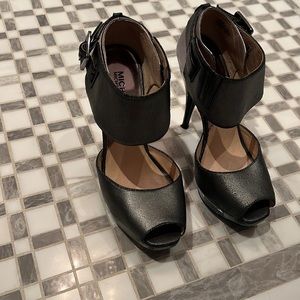 Michael Kors open toe high heel booties